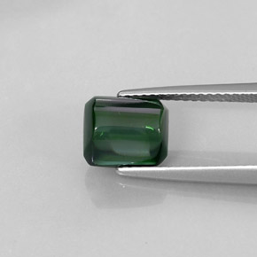 2.57 ct Green Tourmaline Gemstone, Tourmaline Gem in Octagon Cabochon Shape for Sale.