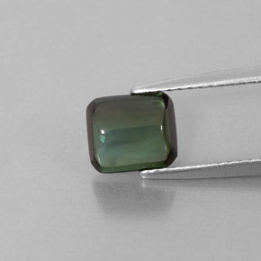 1.66 ct Green Tourmaline Gemstone, Tourmaline Gem in Octagon Cabochon Shape for Sale.