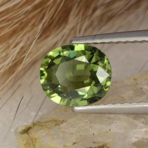 1.20 ct Green Tourmaline Stone, Natural Tourmaline in Oval Facet Shape for Sale
