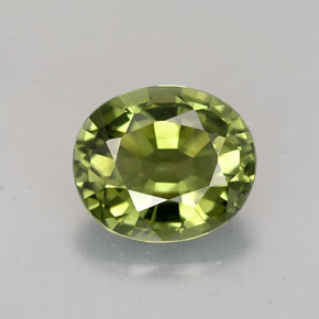 1.33 ct Green Tourmaline Gemstone, Tourmaline Gem in Oval Facet Shape for Sale.
