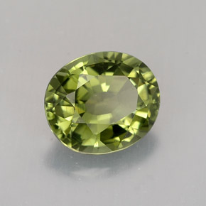 1.33 ct Green Tourmaline Stone, Natural Tourmaline in Oval Facet Shape for Sale