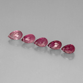 3.89 ct Pink Tourmaline Stone, Natural Tourmaline in Briolette with Hole Shape for Sale