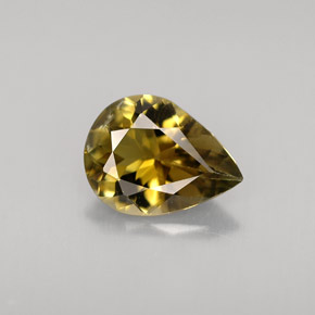 0.87 ct Yellow Tourmaline Gemstone, Tourmaline Gem in Pear Facet Shape for Sale.