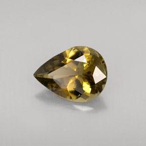 0.87 ct Yellow Tourmaline Stone, Natural Tourmaline in Pear Facet Shape for Sale