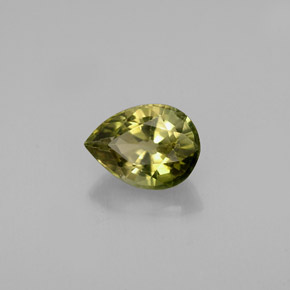 0.81 ct Gold Tourmaline Stone, Natural Tourmaline in Pear Facet Shape for Sale
