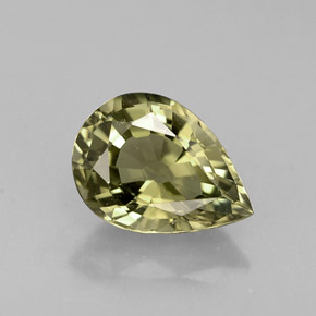 1.18 ct Green Tourmaline Gemstone, Tourmaline Gem in Pear Facet Shape for Sale.