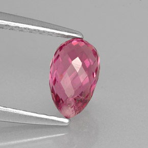 0.98 ct Pink Tourmaline Stone, Natural Tourmaline in Briolette with Hole Shape for Sale