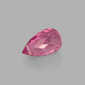 0.95 ct Pink Tourmaline Gemstone, Tourmaline Gem in Briolette with Hole Shape for Sale.