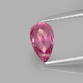 0.95 ct Pink Tourmaline Stone, Natural Tourmaline in Briolette with Hole Shape for Sale
