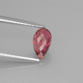 0.88 ct Pink Tourmaline Stone, Natural Tourmaline in Briolette with Hole Shape for Sale