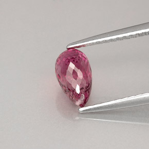 1.22 ct Pink Tourmaline Stone, Natural Tourmaline in Briolette with Hole Shape for Sale