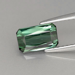 1.22 ct Green Tourmaline Gemstone, Tourmaline Gem in Octagon / Scissor Cut Shape for Sale.