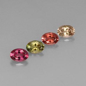 3.12 ct Multicolor Tourmaline Stone, Natural Tourmaline in Oval Facet Shape for Sale