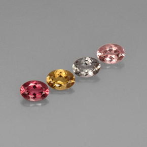 3.06 ct Multicolor Tourmaline Stone, Natural Tourmaline in Oval Facet Shape for Sale