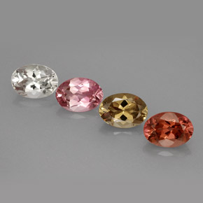 3.19 ct Multicolor Tourmaline Gemstone, Tourmaline Gem in Oval Facet Shape for Sale.