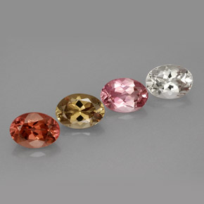 3.19 ct Multicolor Tourmaline Stone, Natural Tourmaline in Oval Facet Shape for Sale
