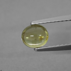 0.62 ct Yellow Tourmaline Gemstone, Tourmaline Gem in Oval Cabochon Shape for Sale.