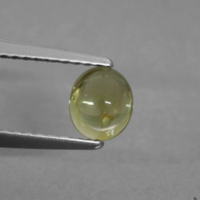 0.62 ct Yellow Tourmaline Stone, Natural Tourmaline in Oval Cabochon Shape for Sale