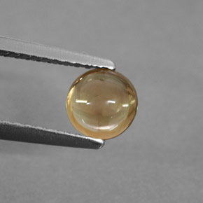 0.74 ct Yellow Tourmaline Stone, Natural Tourmaline in Round Cabochon Shape for Sale