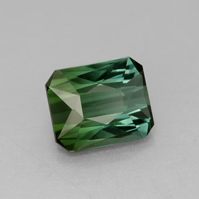 1.51 ct Green Tourmaline Gemstone, Tourmaline Gem in Octagon / Scissor Cut Shape for Sale.