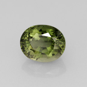1.37 ct Green Tourmaline Stone, Natural Tourmaline in Oval Facet Shape for Sale