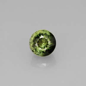 1.45 ct Green Tourmaline Gemstone, Tourmaline Gem in Round Facet Shape for Sale.