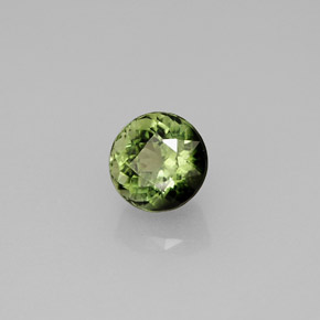 1.45 ct Green Tourmaline Stone, Natural Tourmaline in Round Facet Shape for Sale