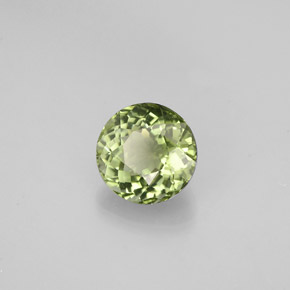 0.88 ct Green Tourmaline Stone, Natural Tourmaline in Round Facet Shape for Sale