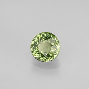 0.87 ct Green Tourmaline Stone, Natural Tourmaline in Round Facet Shape for Sale