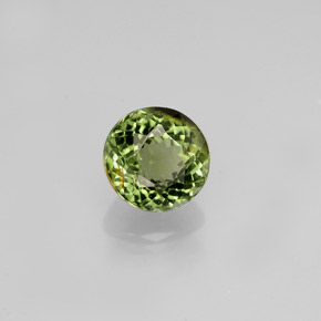 0.74 ct Green Tourmaline Stone, Natural Tourmaline in Round Facet Shape for Sale