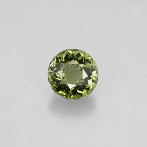 0.95 ct Green Tourmaline Gemstone, Tourmaline Gem in Round Facet Shape for Sale.