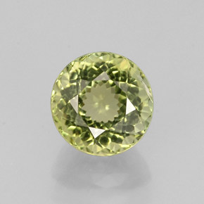 0.95 ct Green Tourmaline Gemstone, Tourmaline Gem in Round Facet Shape for Sale.