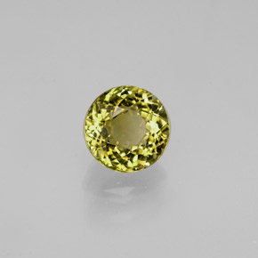 0.77 ct Gold Tourmaline Stone, Natural Tourmaline in Round Facet Shape for Sale