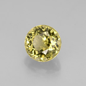 0.98 ct Gold Tourmaline Stone, Natural Tourmaline in Round Facet Shape for Sale