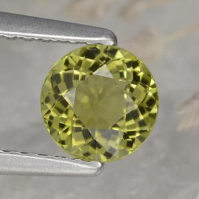 0.72 ct Yellow Tourmaline Gemstone, Tourmaline Gem in Round Facet Shape for Sale.