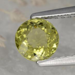 0.72 ct Yellow Tourmaline Stone, Natural Tourmaline in Round Facet Shape for Sale