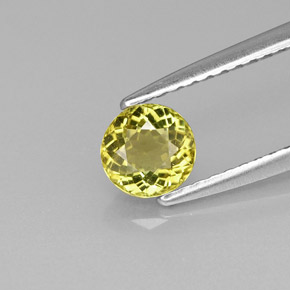 0.53 ct Yellow Tourmaline Gemstone, Tourmaline Gem in Round Facet Shape for Sale.