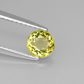 0.53 ct Yellow Tourmaline Stone, Natural Tourmaline in Round Facet Shape for Sale
