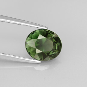 1.76 ct Green Tourmaline Stone, Natural Tourmaline in Oval Facet Shape for Sale