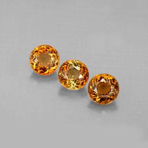 1.32 ct Orange Tourmaline Gemstone, Tourmaline Gem in Round Facet Shape for Sale.