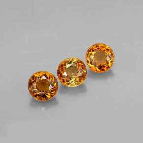 1.32 ct Orange Tourmaline Stone, Natural Tourmaline in Round Facet Shape for Sale