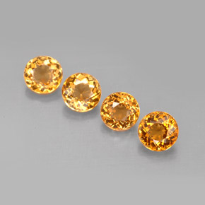 1.50 ct Orange Tourmaline Gemstone, Tourmaline Gem in Round Facet Shape for Sale.