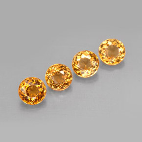 1.50 ct Orange Tourmaline Stone, Natural Tourmaline in Round Facet Shape for Sale