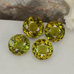 1.74 ctw Green Tourmaline Gemstones, Tourmaline Gems in Round Facet Shape for Sale.