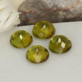 Tourmaline Gemstones in 4.7 mm Size for Sale, Tourmaline Stones in Golden Green Color