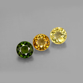 1.32 ct Multicolor Tourmaline Gemstone, Tourmaline Gem in Round Facet Shape for Sale.