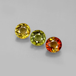 1.37 ct Multicolor Tourmaline Stone, Natural Tourmaline in Round Facet Shape for Sale