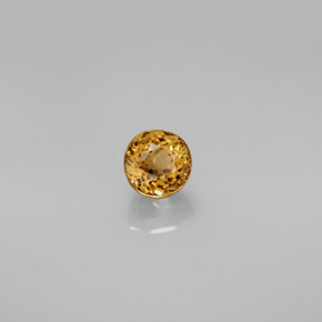 0.67 ct Yellow Tourmaline Stone, Natural Tourmaline in Round Facet Shape for Sale