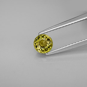 0.57 ct Green Tourmaline Gemstone, Tourmaline Gem in Round Facet Shape for Sale.