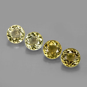 2.12 ct Yellow Tourmaline Stone, Natural Tourmaline in Round Facet Shape for Sale